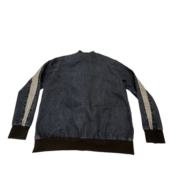 Puma Men's Baseball Collar Zip Front Denim Bomber Jacket, Blue XL - Picture 5 of 10